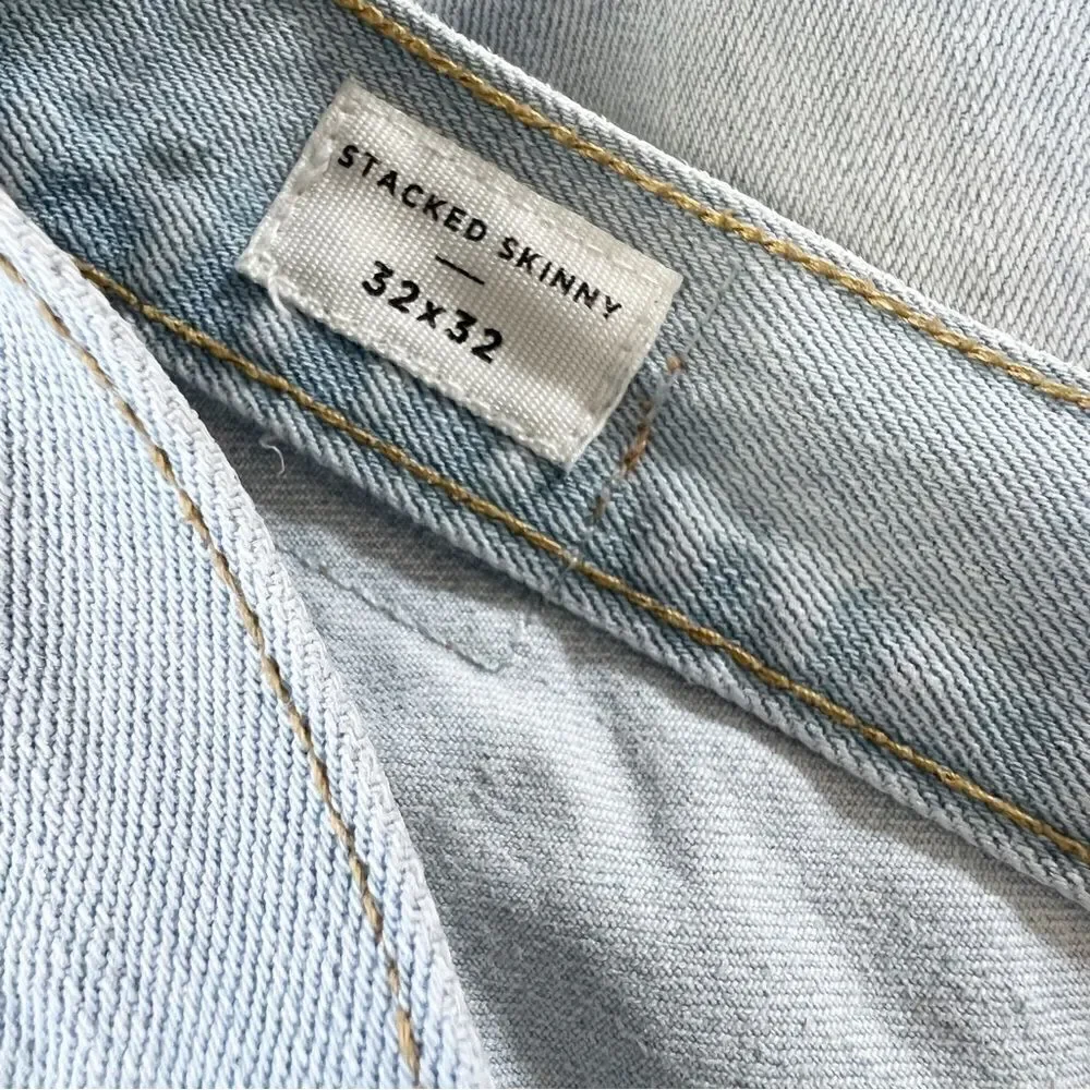 Pacsun mens stacked skinny jeans distressed
